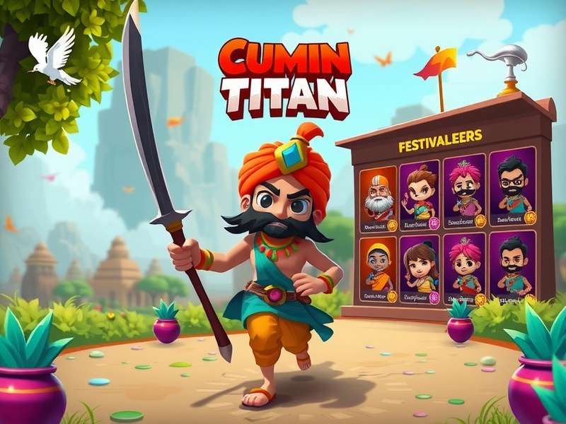 Cumin Run Titan character selection screen showing diverse Indian-inspired avatars